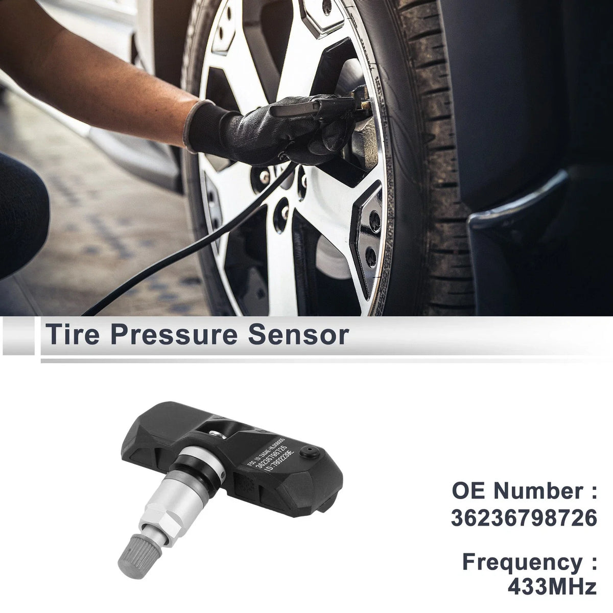 Tire Pressure Sensor for BMW 128i 135i (2008–2010) 433MHz