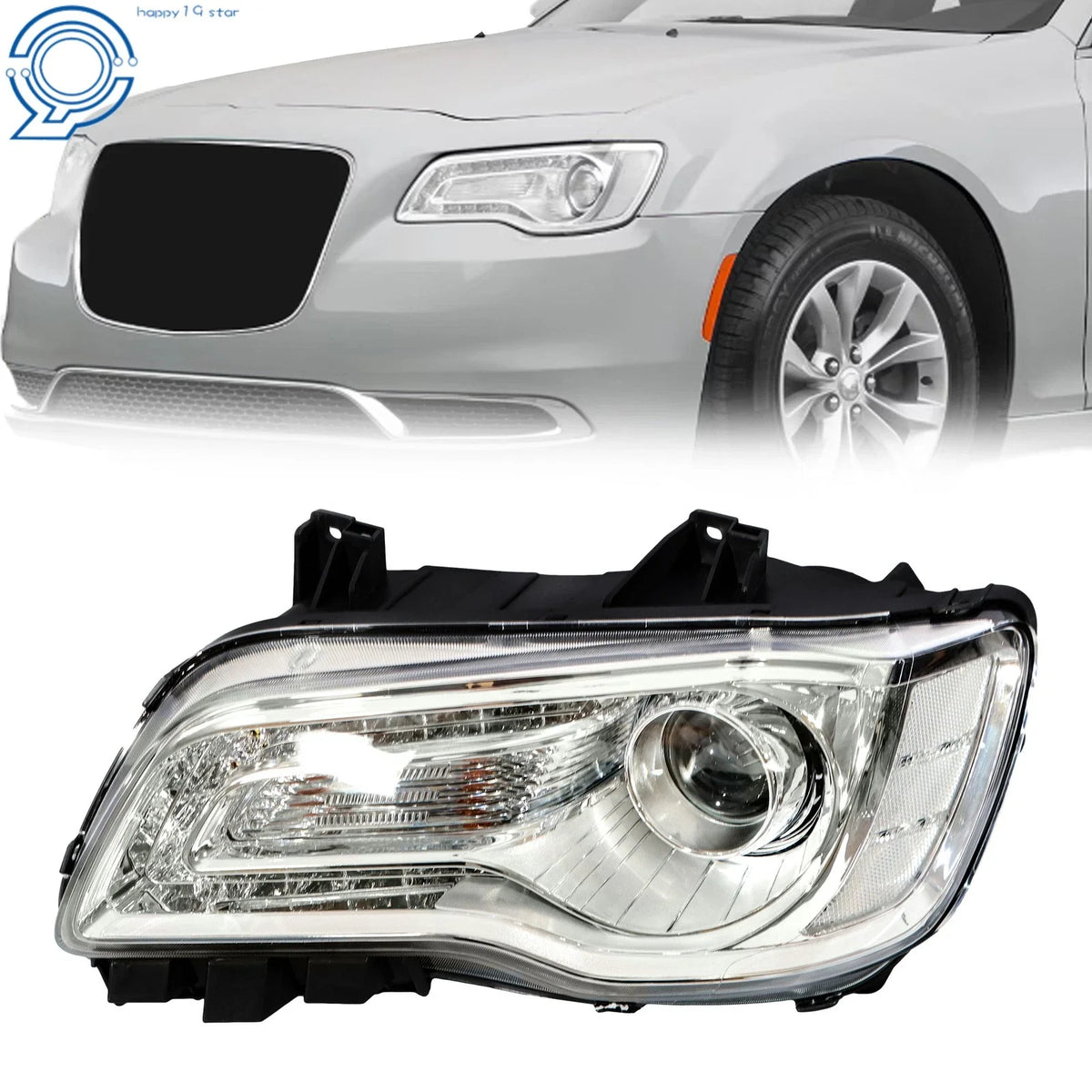 Halogen Headlight Assembly for Chrysler 300 (2018–2023) Driver LH Side