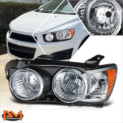 Driver Side Headlight Lamp for 2012-2016 Chevy Sonic with Chrome Bezel