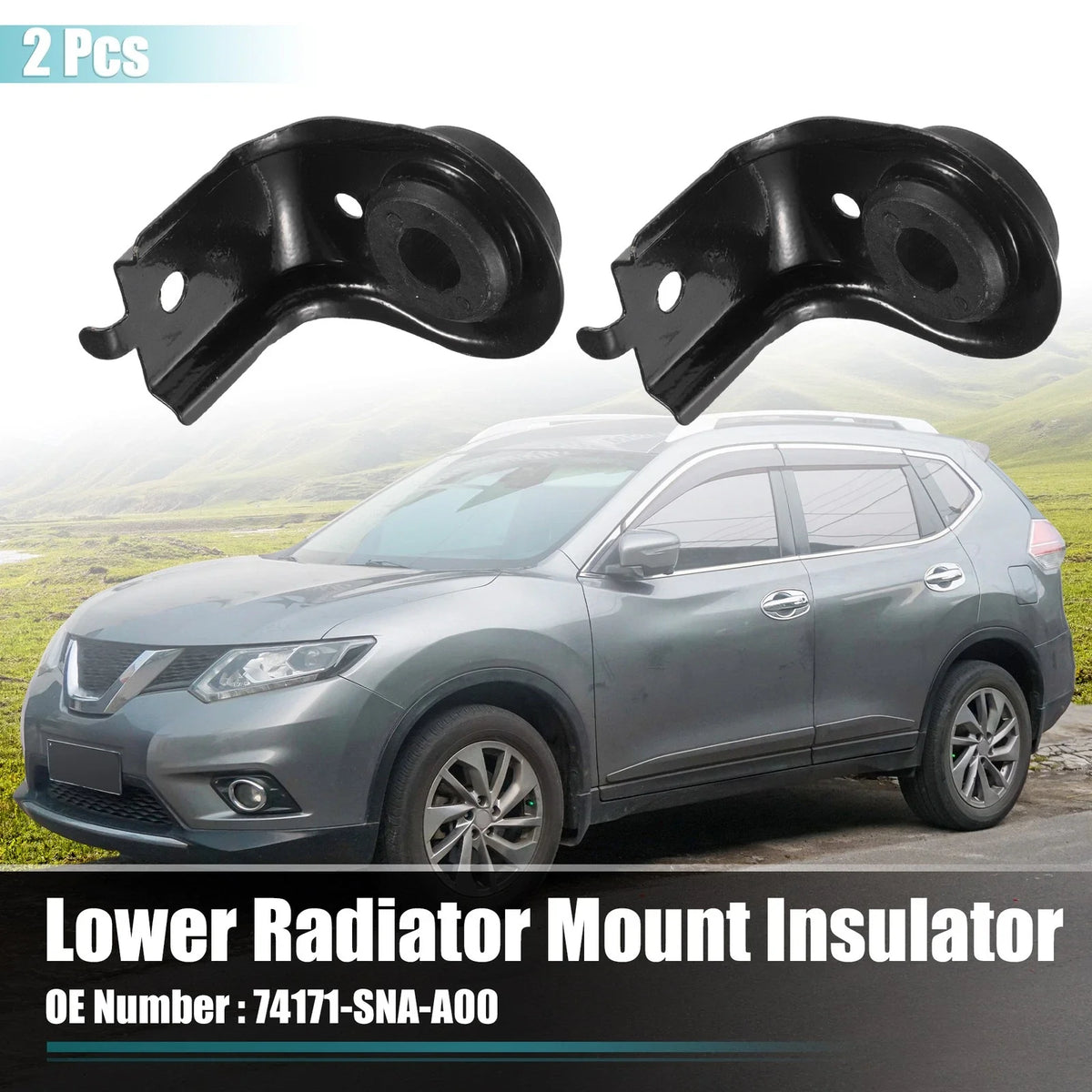 2X Upper Radiator Bracket with Cushion for Honda Civic (2006–2011)