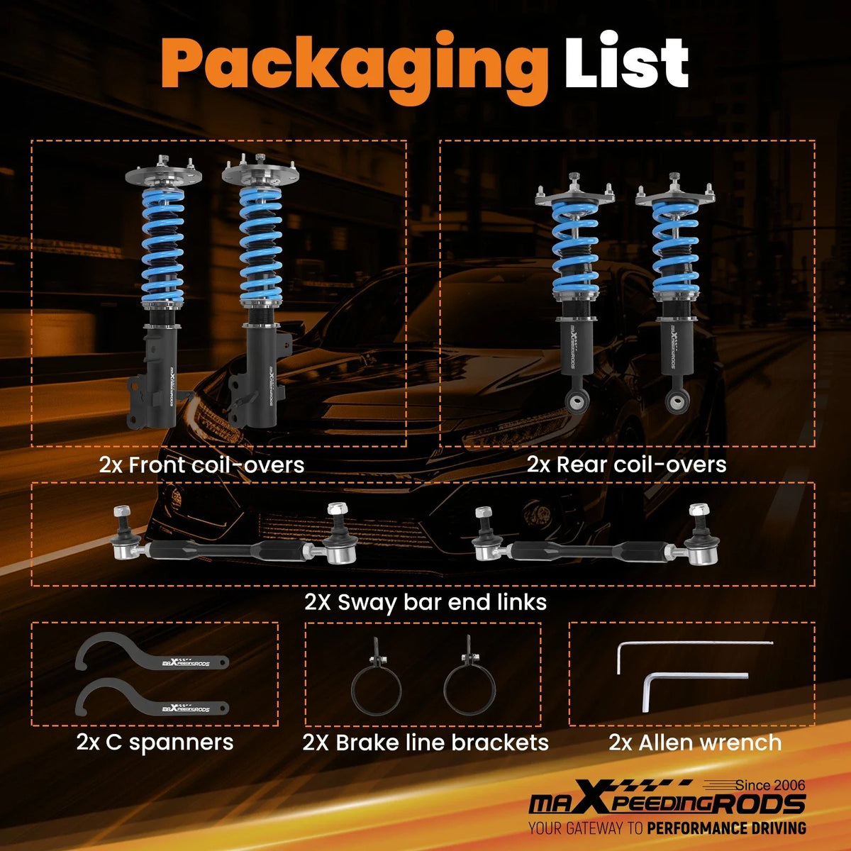 Coilovers Kit for Honda CR-V RM1 RM3 RM4 (2012–2016) Lowering