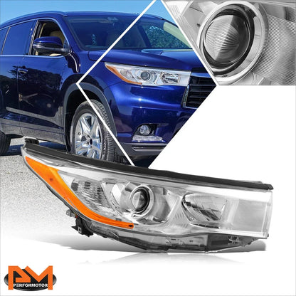 Projector Headlight Right Side Chrome for Toyota Highlander (2014-2016)
