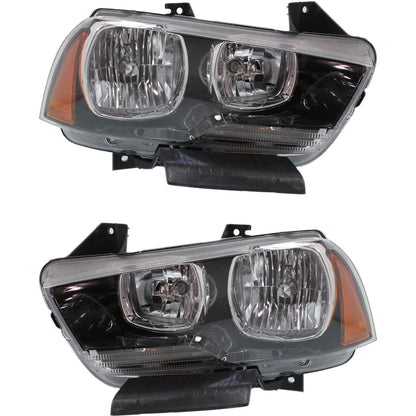 Headlight Set of 2 for Dodge Charger (2011–2014) - Left & Right with Bulb