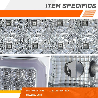 3D LED C-Bar Tail Light - Chrome Finish for Chevy Silverado 2007–2014