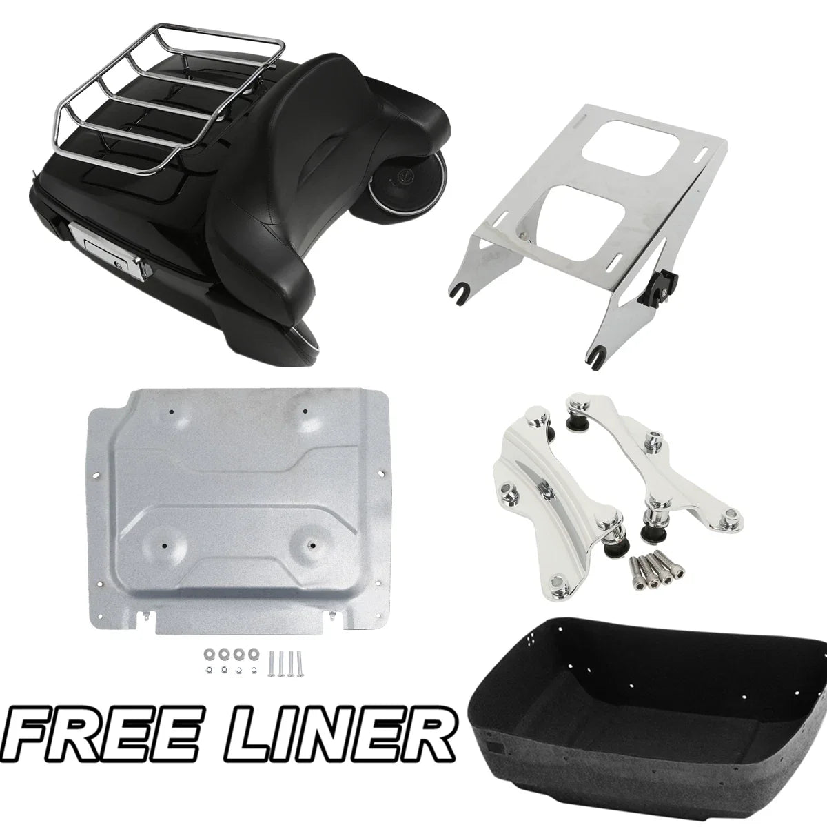 Speakers Plate Trunk Pad Rack Light for Harley Touring 2014-2023