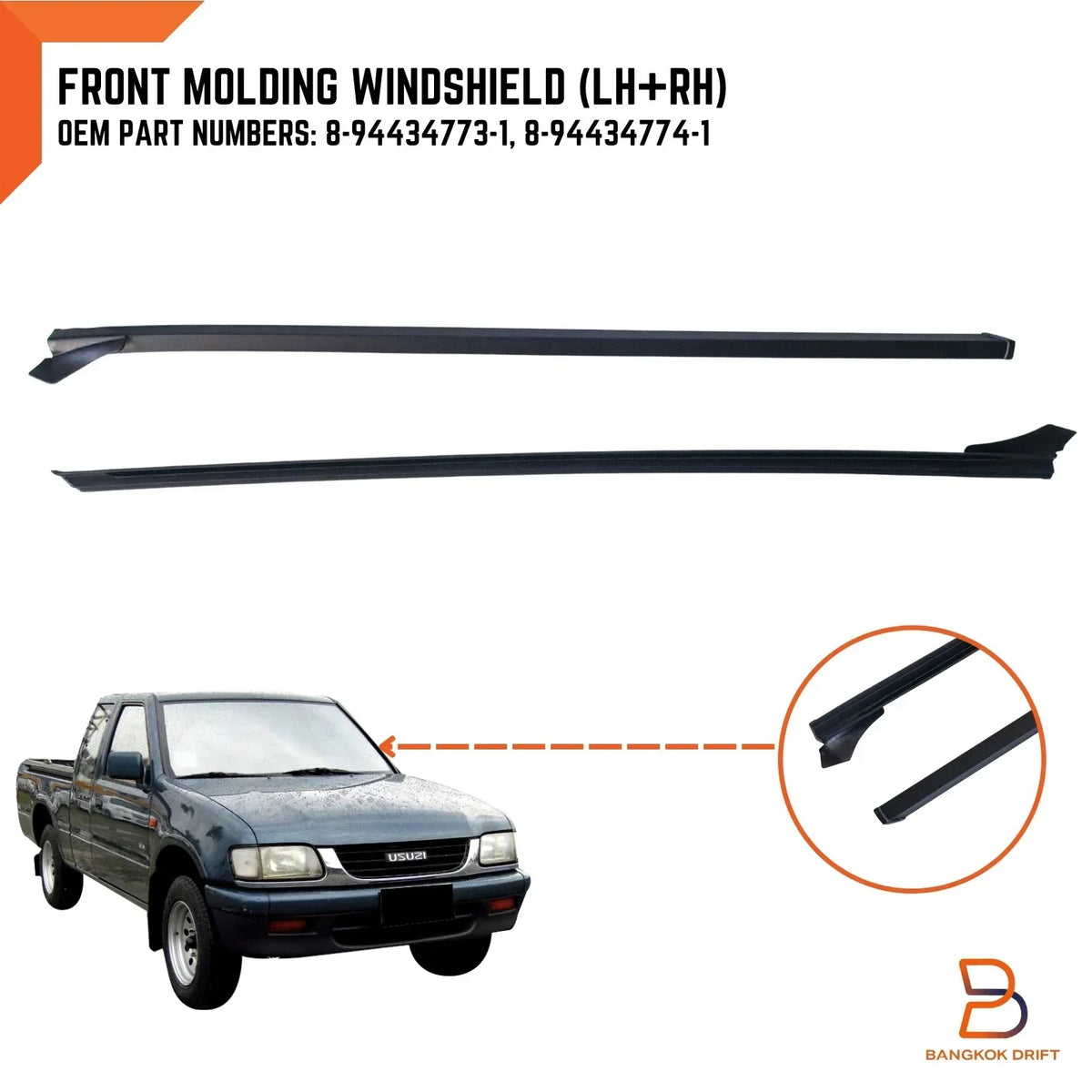 Windscreen Rubber Seal for Holden Rodeo TF TFR 88-96 - Side Moulding