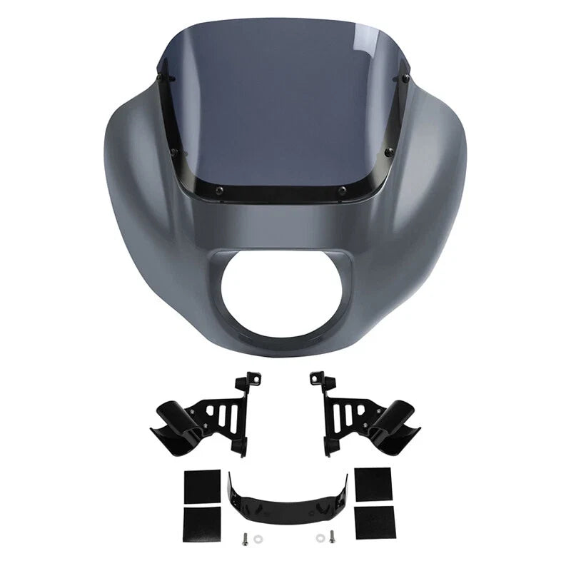 Windshield Fairings with Bracket for 2018-2024 Harley Softail FXST Gunship Gray