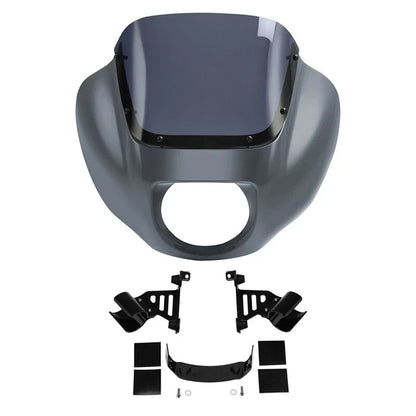 Windshield Fairings with Bracket for 2018-2024 Harley Softail FXST Gunship Gray