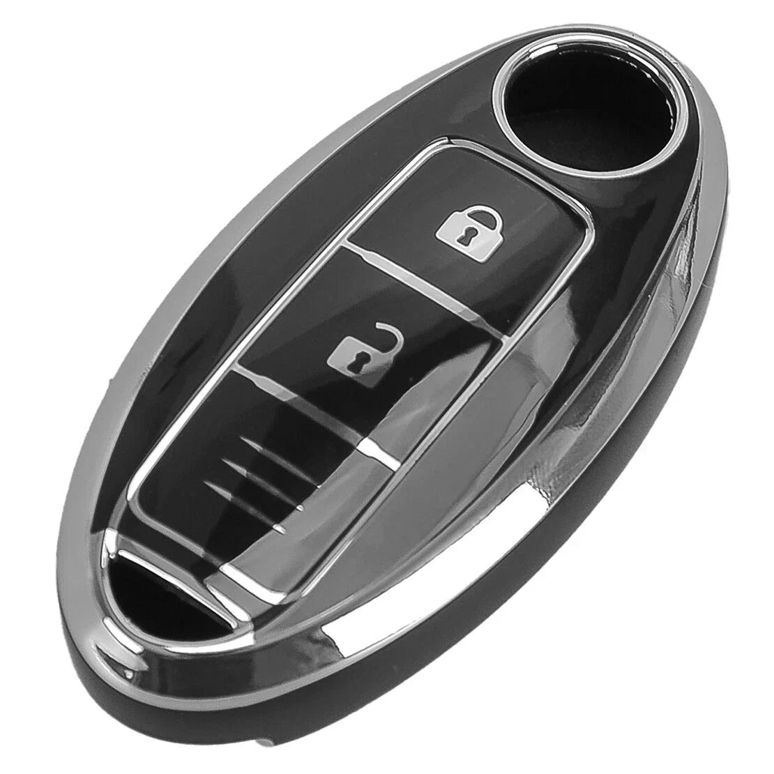 Black TPU 3 Button Key Shell Cover for Qashqai Leaf 2010-2023