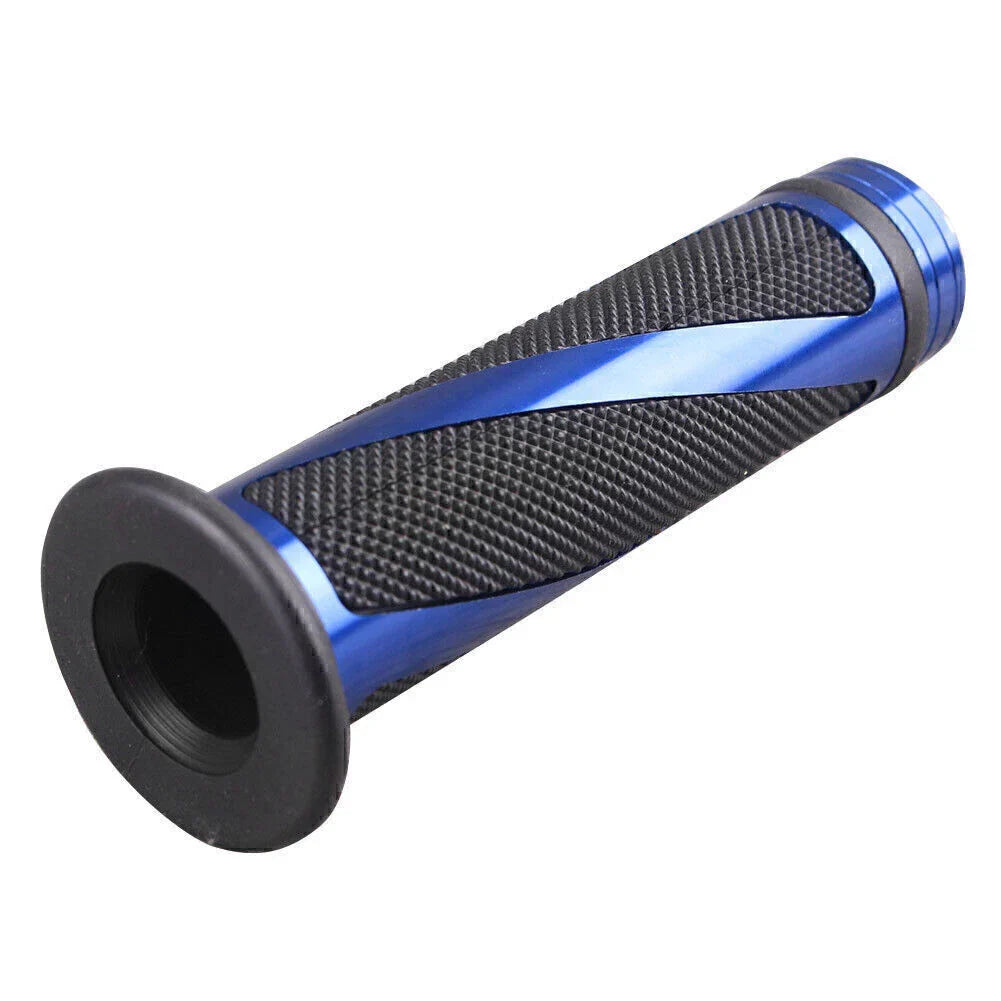 Motorcycle Handle Bar Gel Rubber Hand Grips 7/8" - Black & Blue