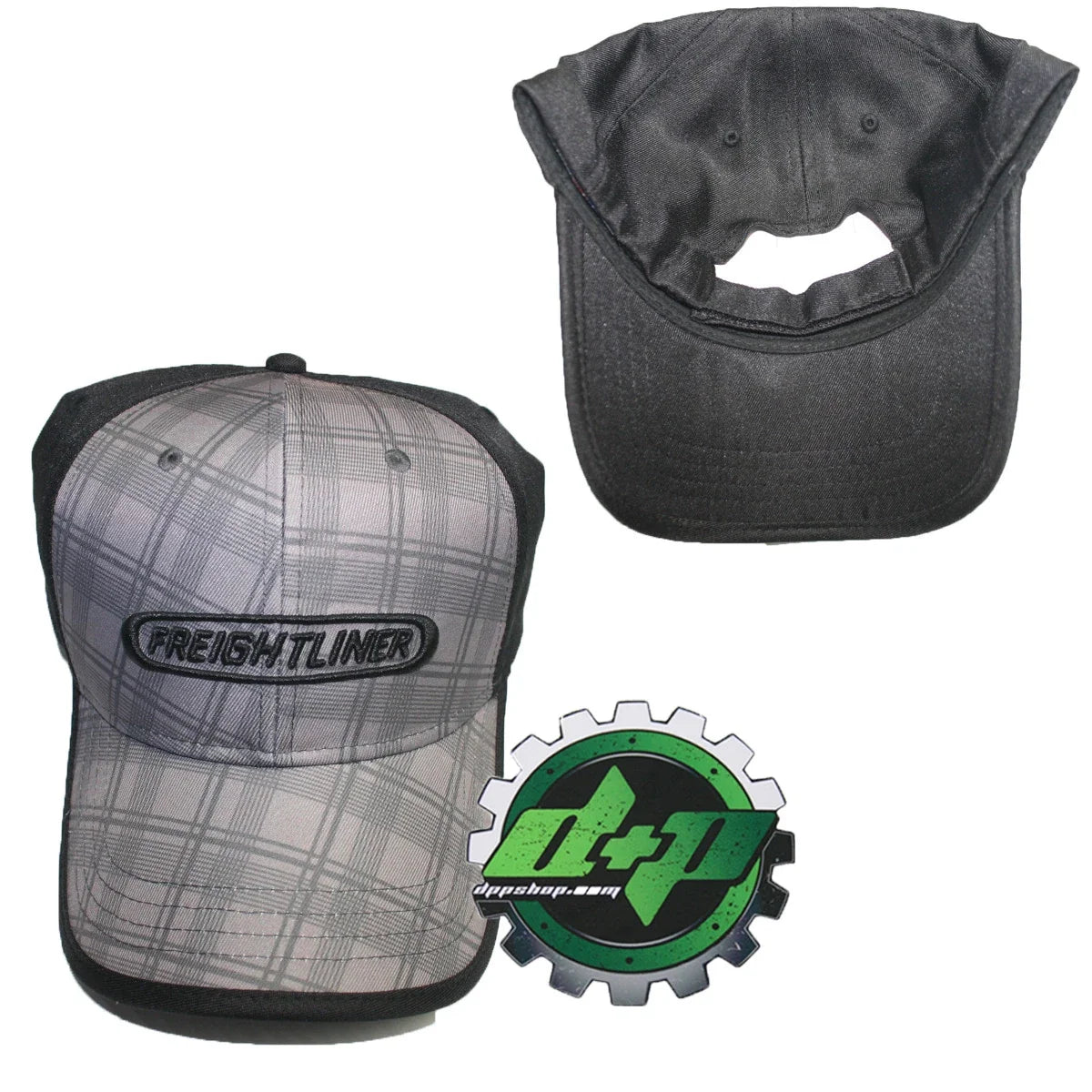 Freightliner Gray Plaid Stripe Hat for Freightliner Trucks (All Years)