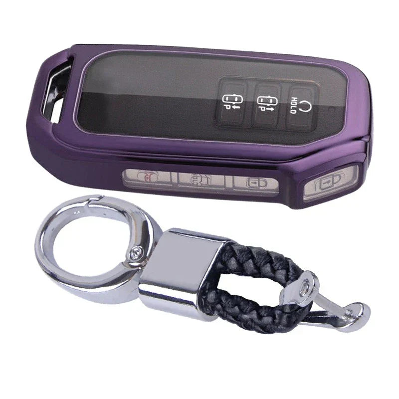 Key Cover Protective Case with Braided Keychain for Kia Telluride 2018-2022