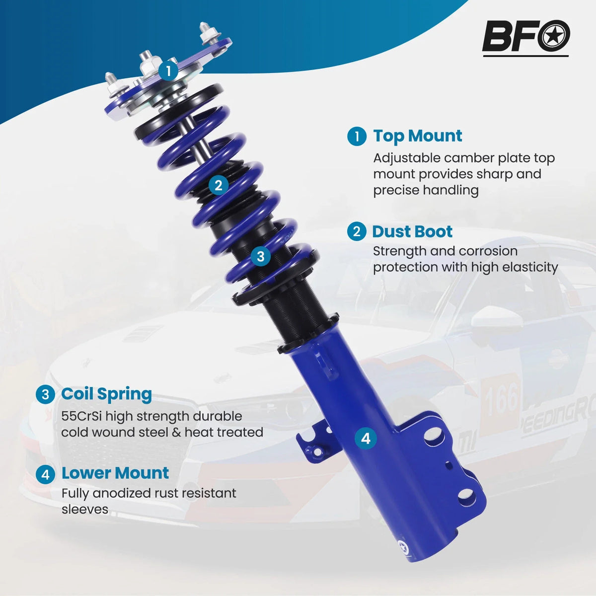 Lowering Coilovers Suspension Kit Adjustable for Scion tC 2005-2010