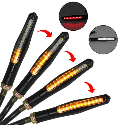 Motorcycle Turn Signal Indicator Lights 4X LED Sequential (T9)