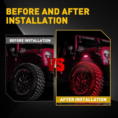 Waterproof 12pc LED Underbody Light Kit for All Universal Vehicles