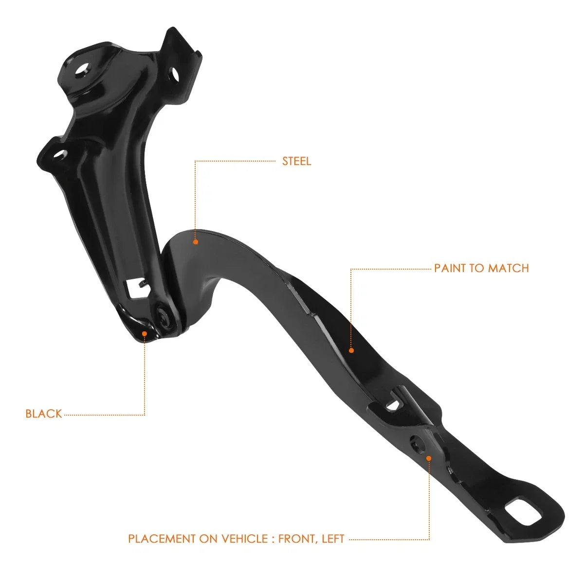 Hood Hinge Left Driver Side for Chevy Volt (2011-2015) Steel