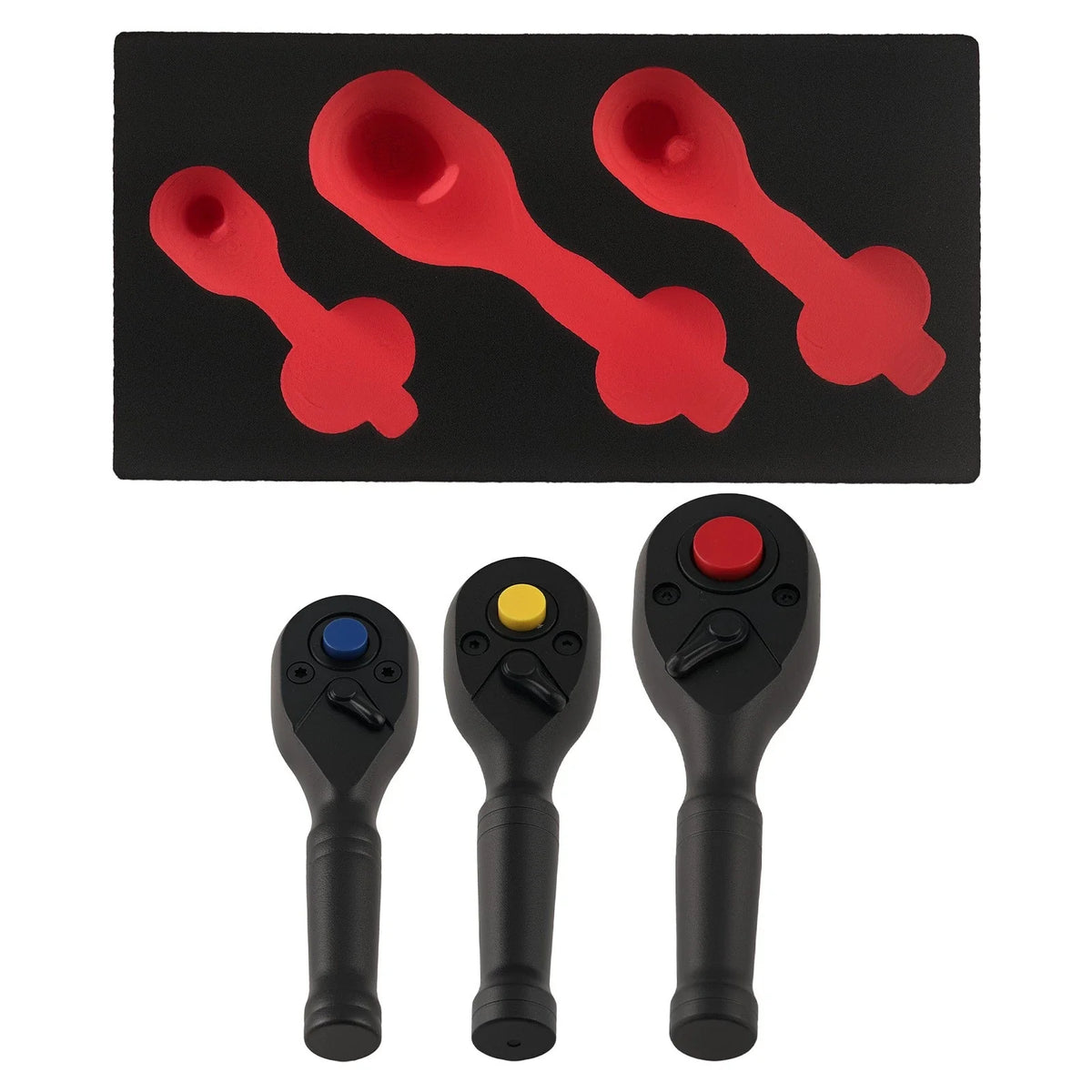 Ratchet Tool Kit Set 3pc - 1/4 3/8 1/2 Drive with 72T Quick Release