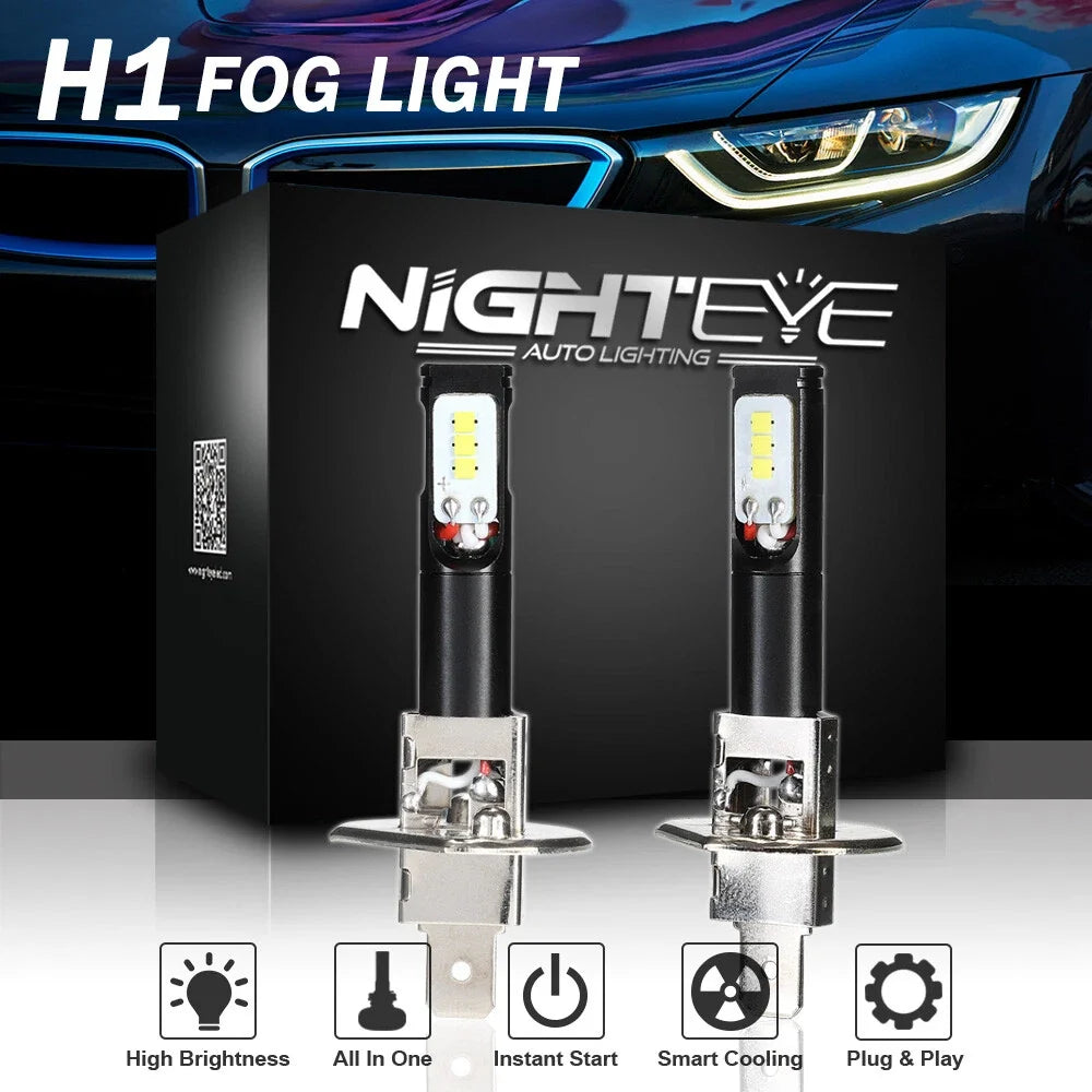 1600LM H1 LED Headlight Bulb Kit 6000K by NIGHTEYE for Cars Universal