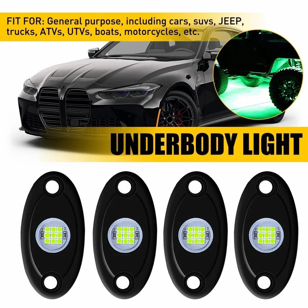 4PCS LED Rock Light for SUV Jeep Trucks UTV (Waterproof)