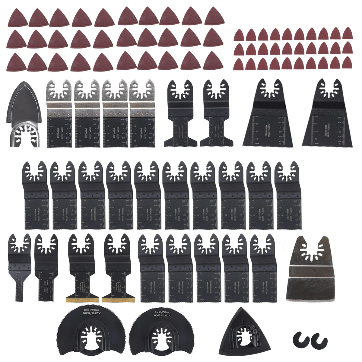 Set of 94 Oscillating Saw Blades for Universal Use