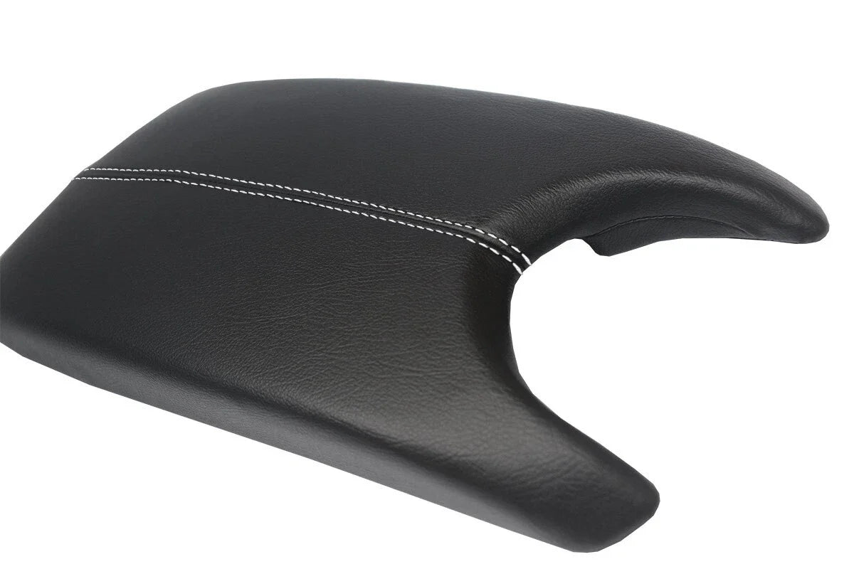 Leather Console Lid Armrest Cover for Cadillac ATS (2013–2019) White Stitch