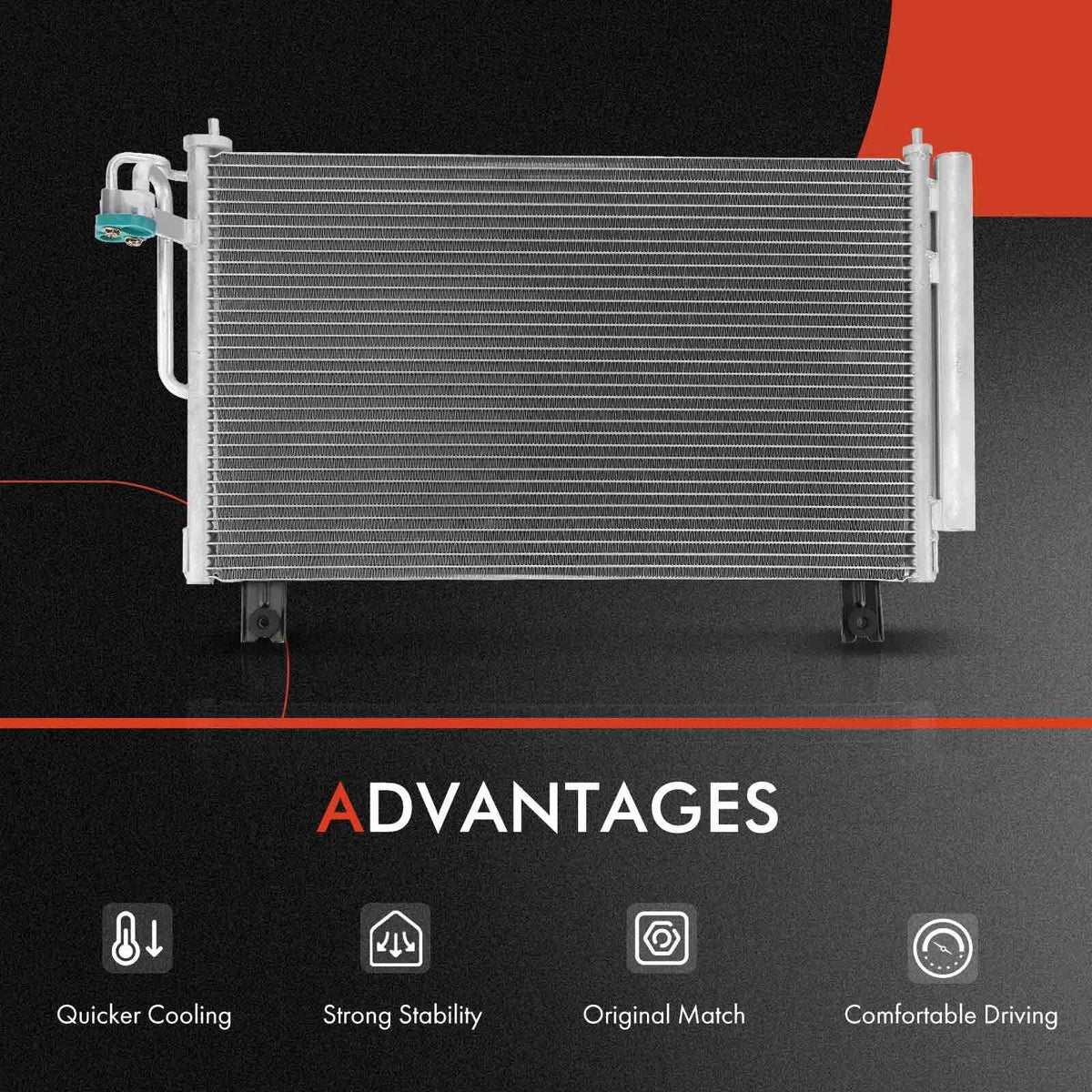 Radiator and AC Condenser Cooling System for Kia Rio 2003-2005