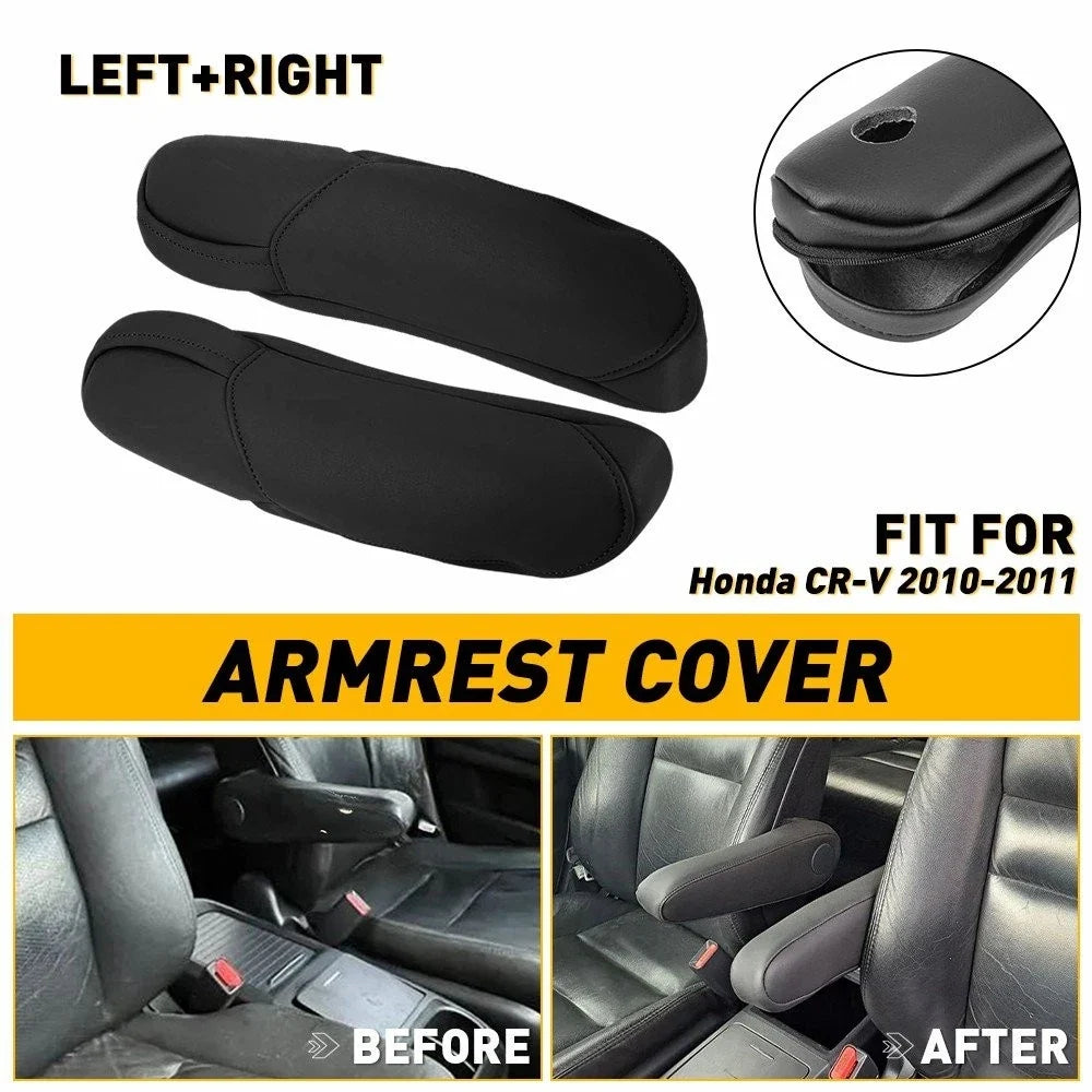 Front Seat Armrest Vinyl Slip Cover for Honda CR-V (2010–2011) Tan Black