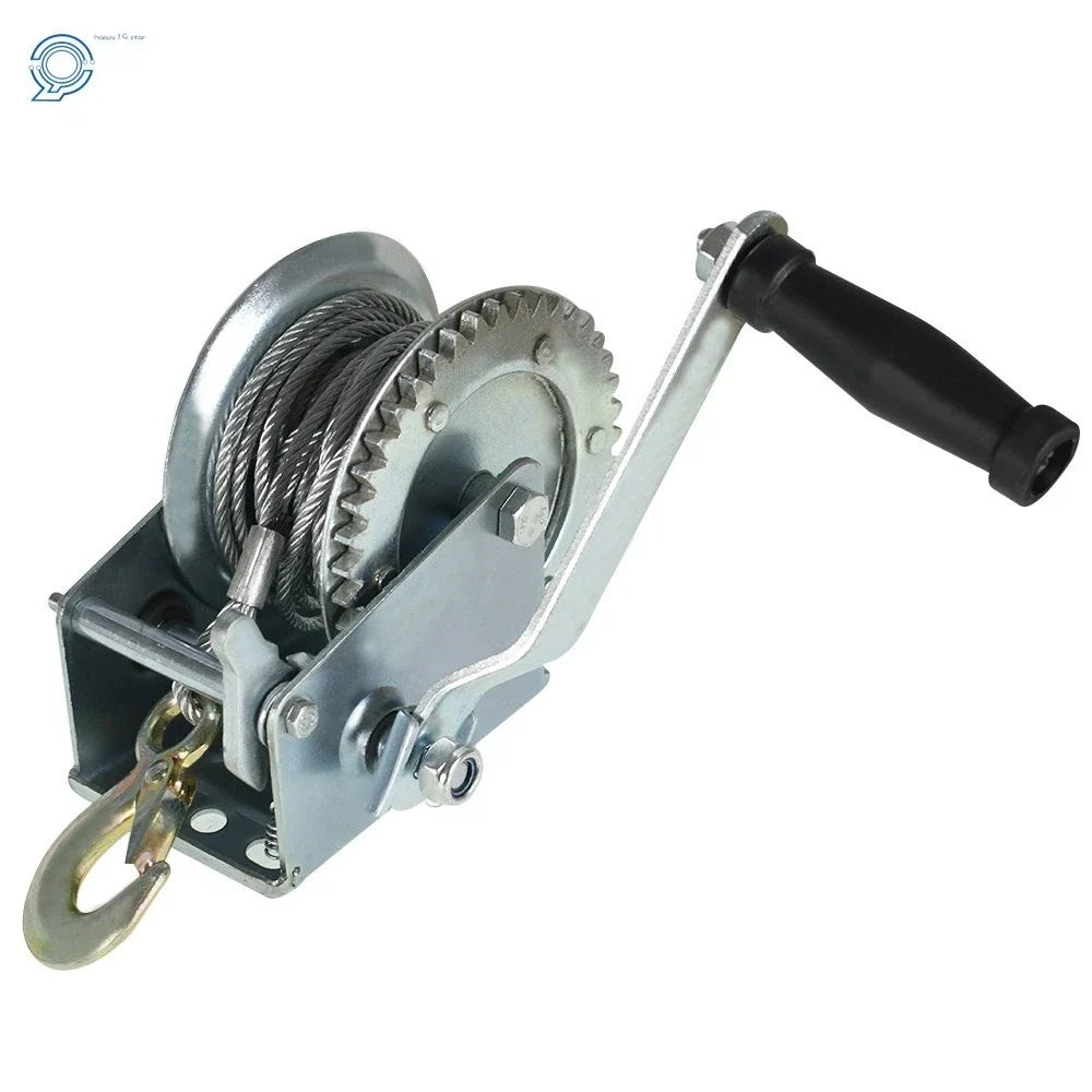 Hand Winch for Boat (1600lbs, Manual, 10m Cable)