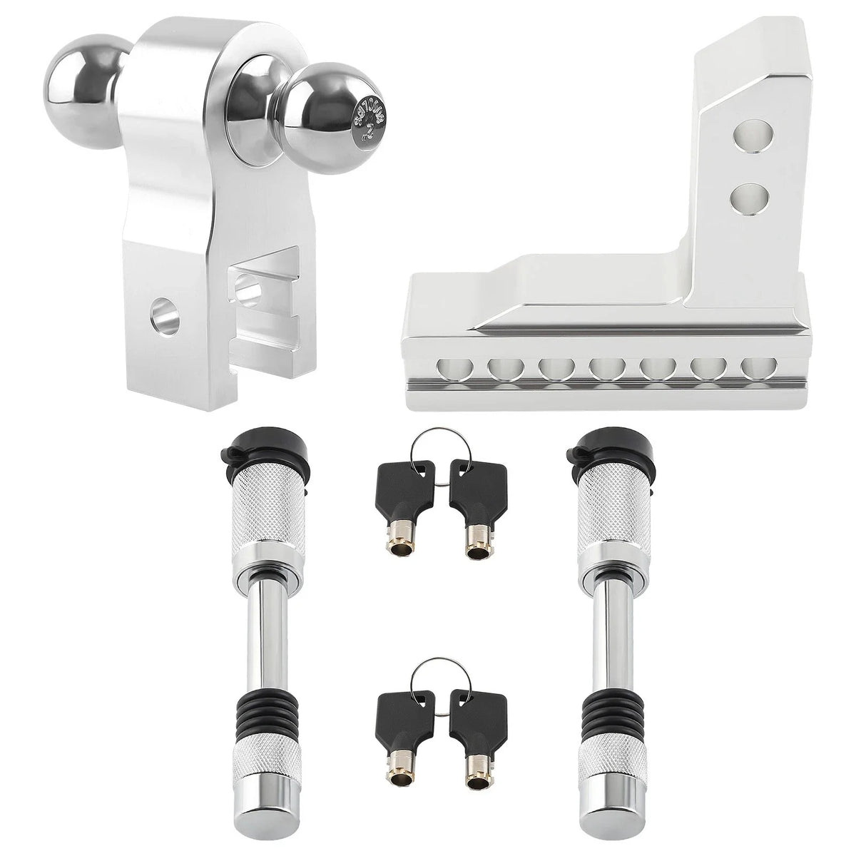 5000 lb Dual Ball Trailer Hitch with 6" Drop (2-5/16" & 2" Ball)