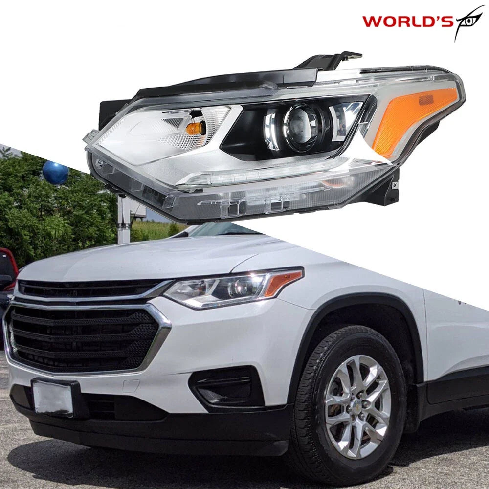 Left Headlamp for Chevy Traverse (2018–2020) HID LED DRL Chrome