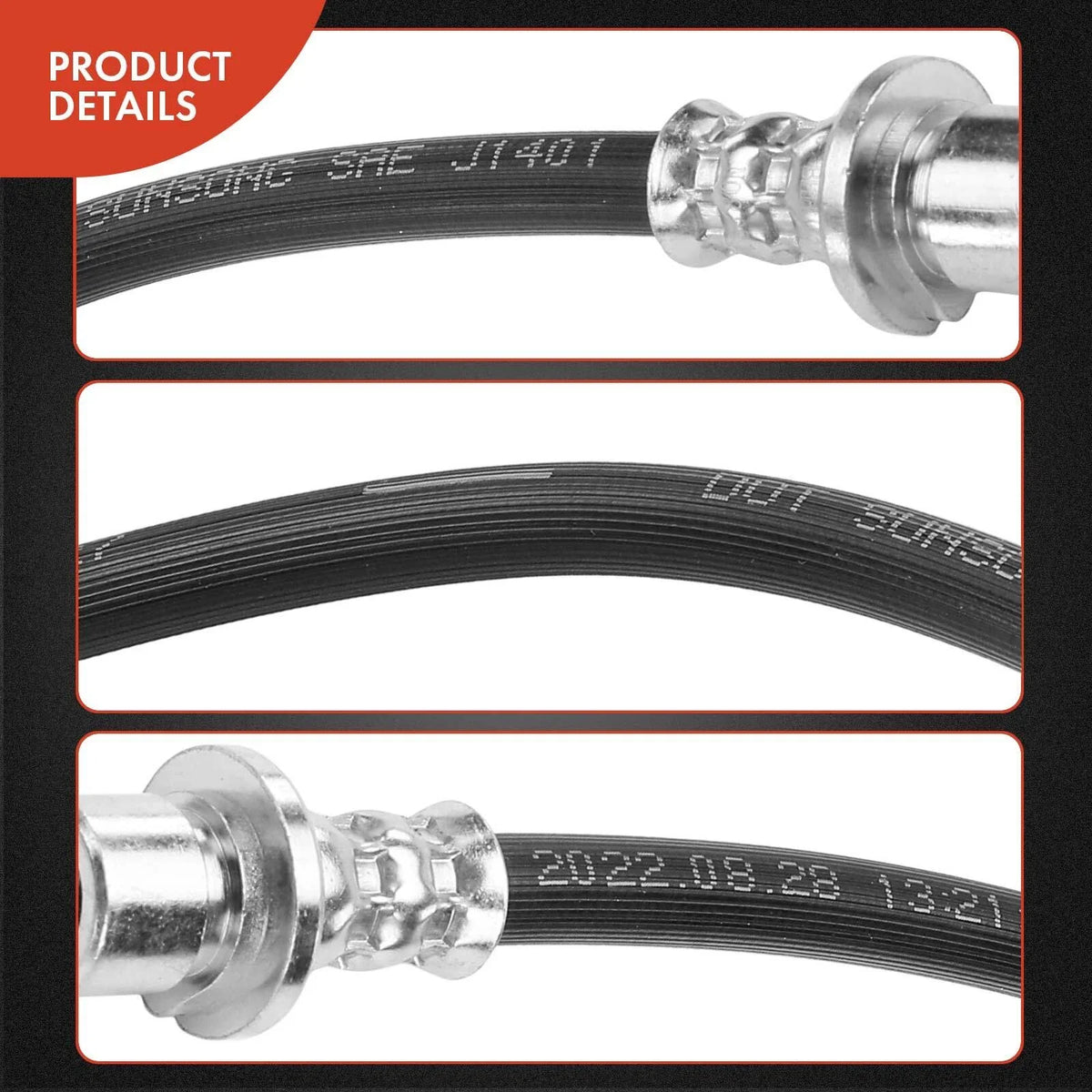 Rear Brake Hose Pair - 2X Hydraulic Lines for Honda Civic (1984-2000)