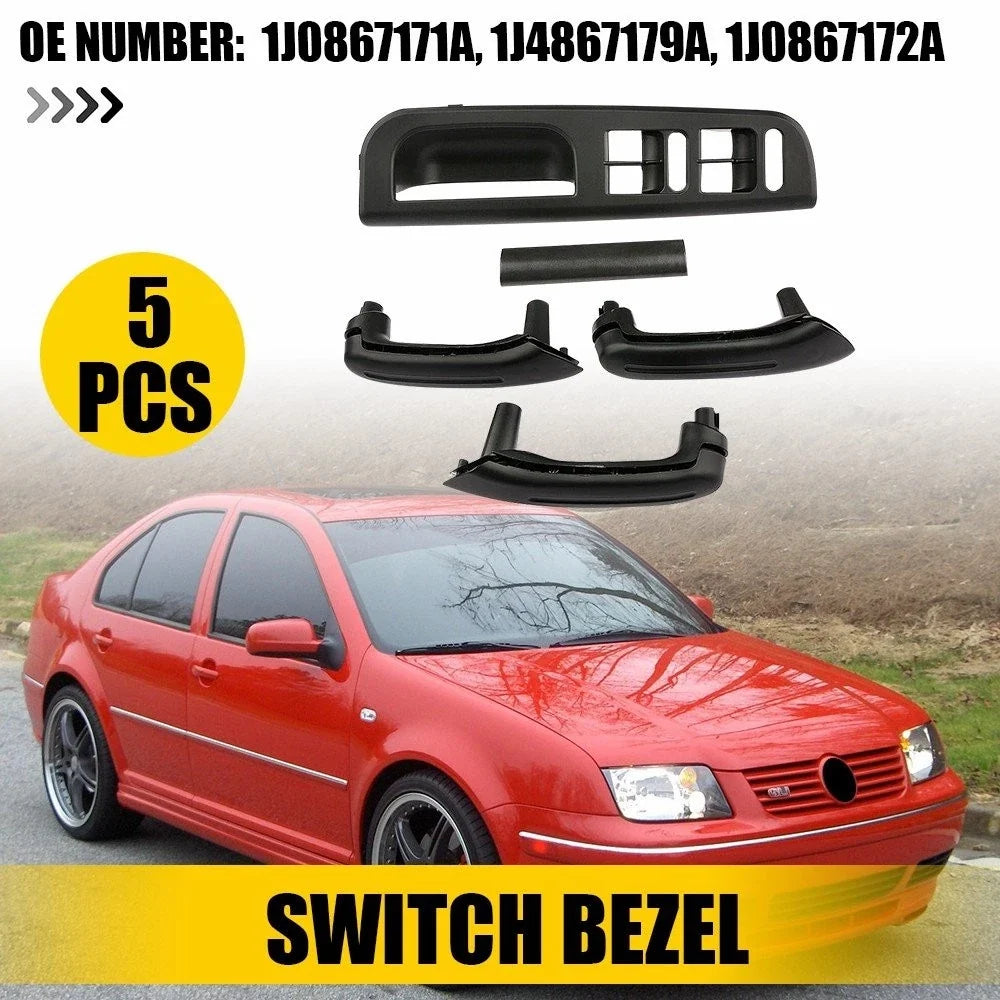 5X Window Switch Bezel Door Handle Trim for VW Jetta MK4 1998-2004
