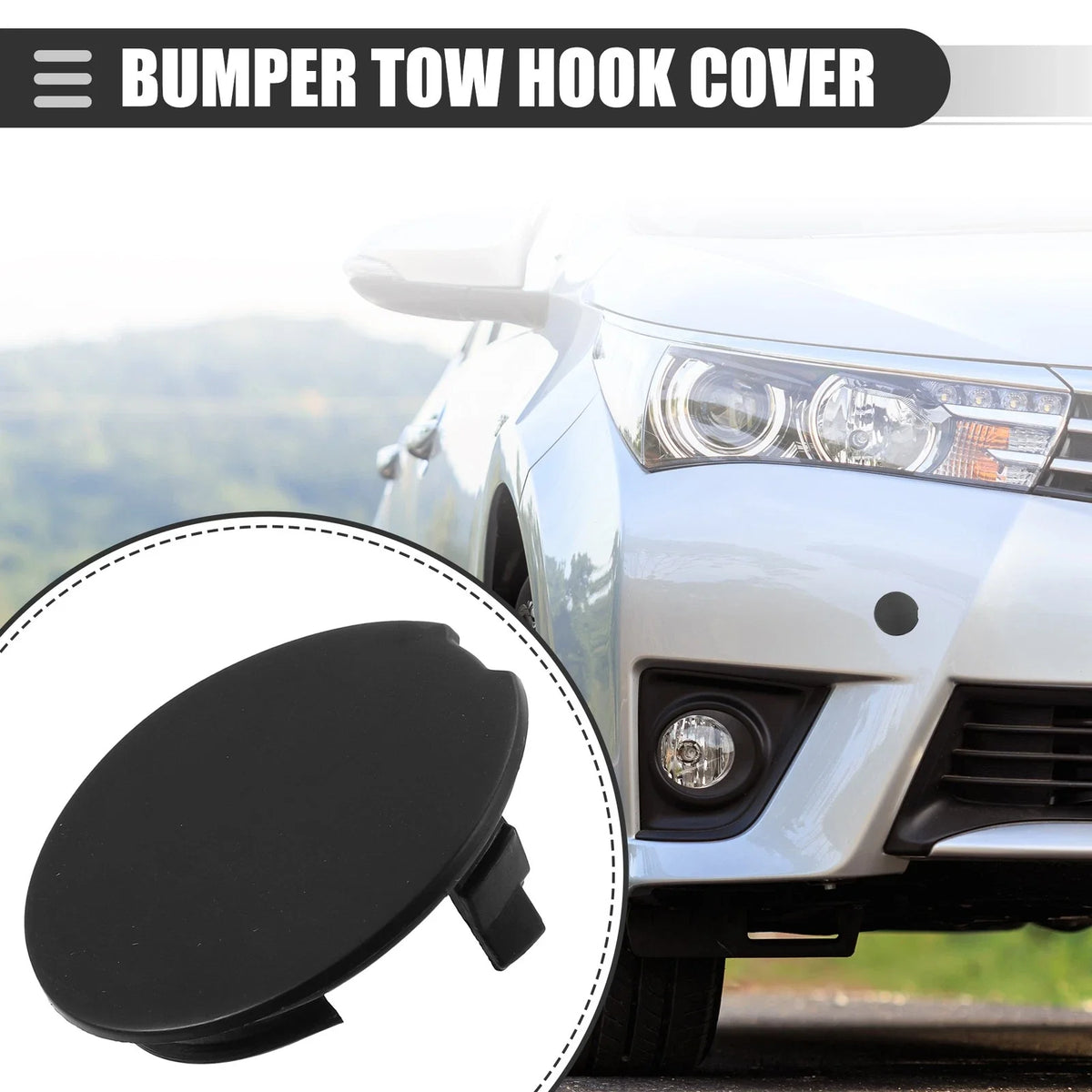 Front Bumper Tow Hook Cover Cap for Ford Explorer (2011–2015) BB5Z17A900APTM Black