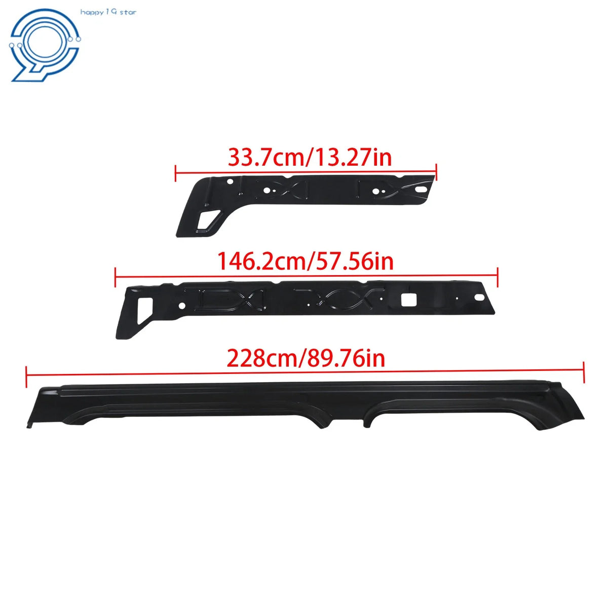 8Pcs Rocker Panel Black for Silverado Sierra 1500 Crew Cab (1999–2007)