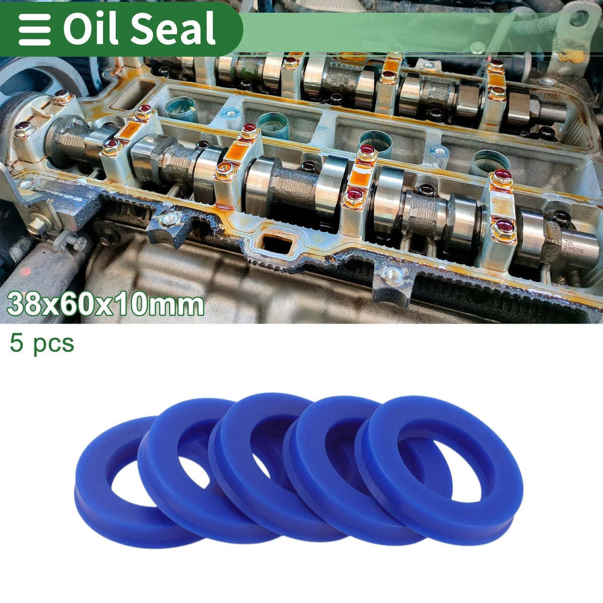 Set of 5 Oil Seal Rotary Shaft Seal TPU 38x60x10mm High Pressure