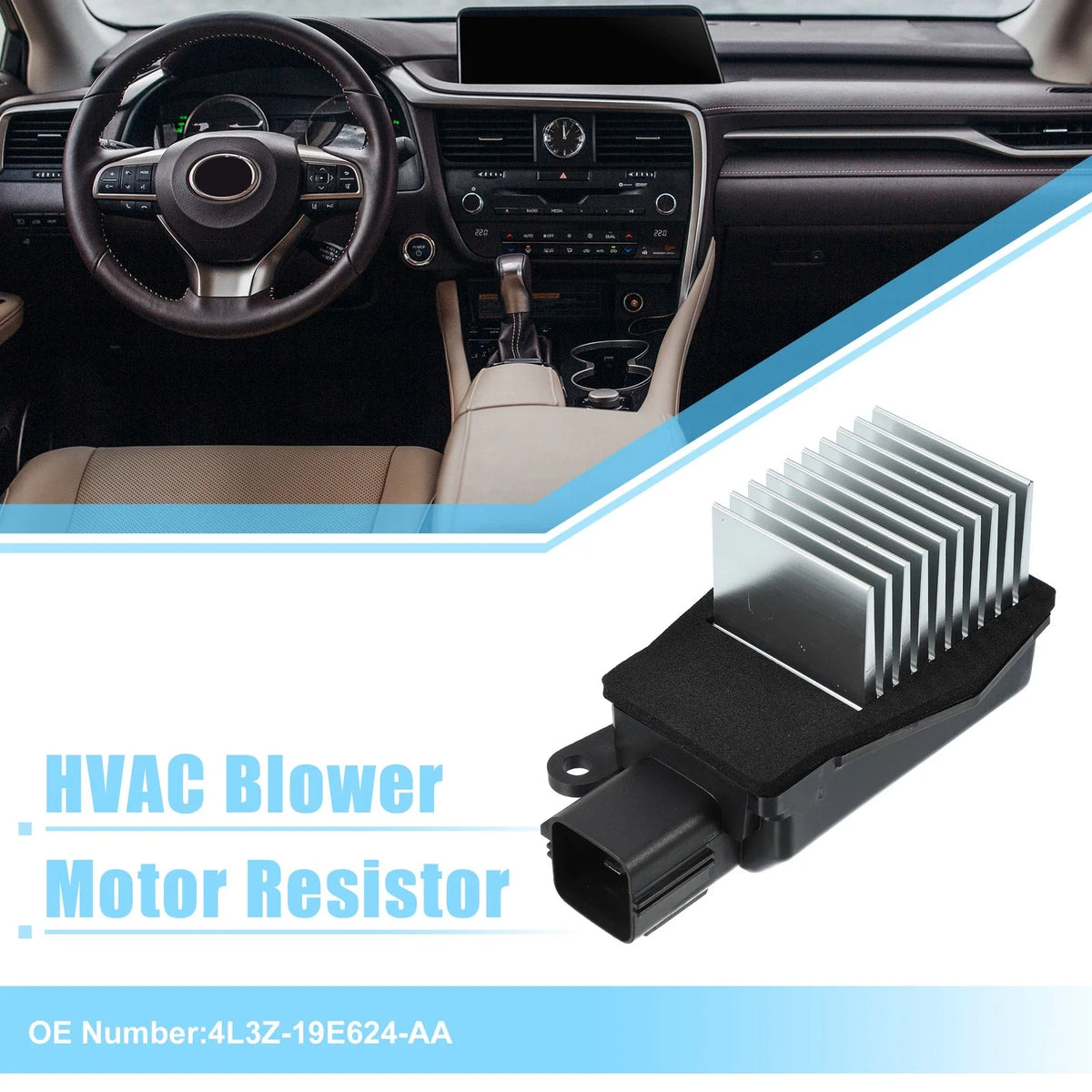 HVAC Heater Blower Motor Resistor for Ford F-150 (2004–2008) No. 4L3Z-19E624-AA