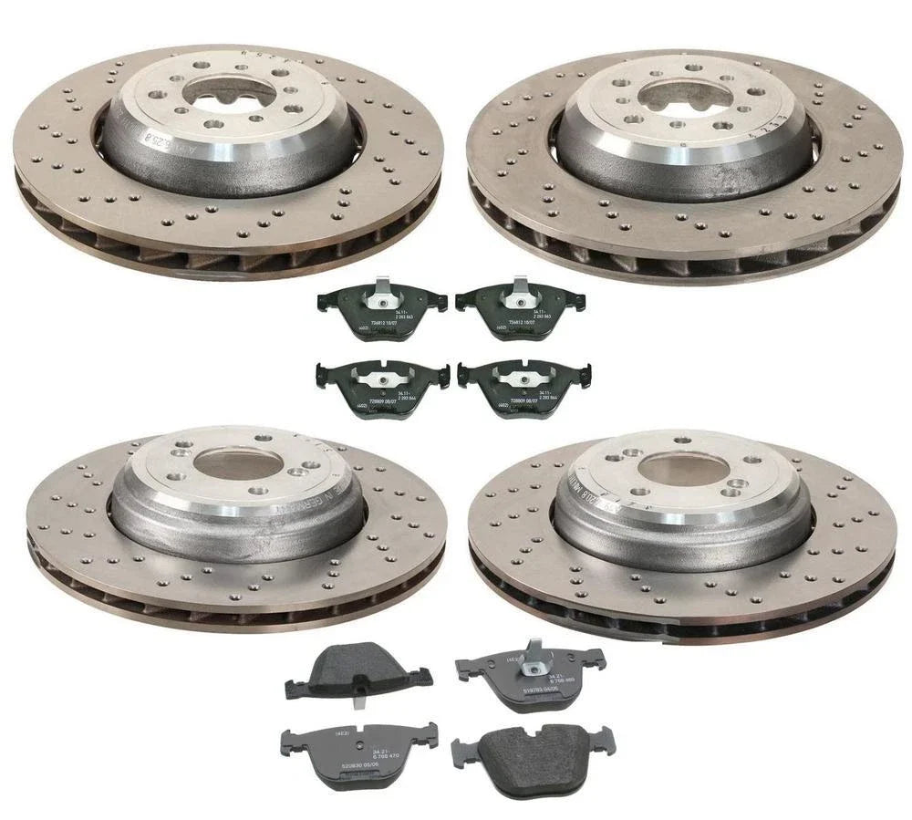 Front & Rear Brake Kit Disc Rotors & Pads for BMW E90 E92 E93 M3 (2007–2013)