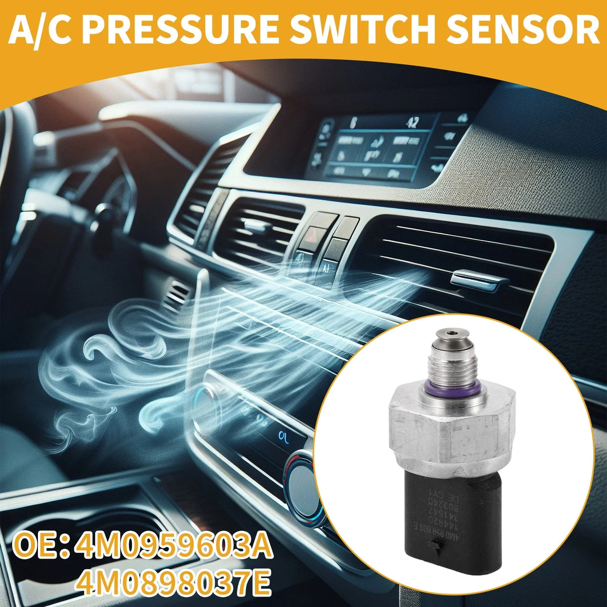 A/C Pressure Switch Sensor for Audi Q7 (2015–2019) 1 Pcs