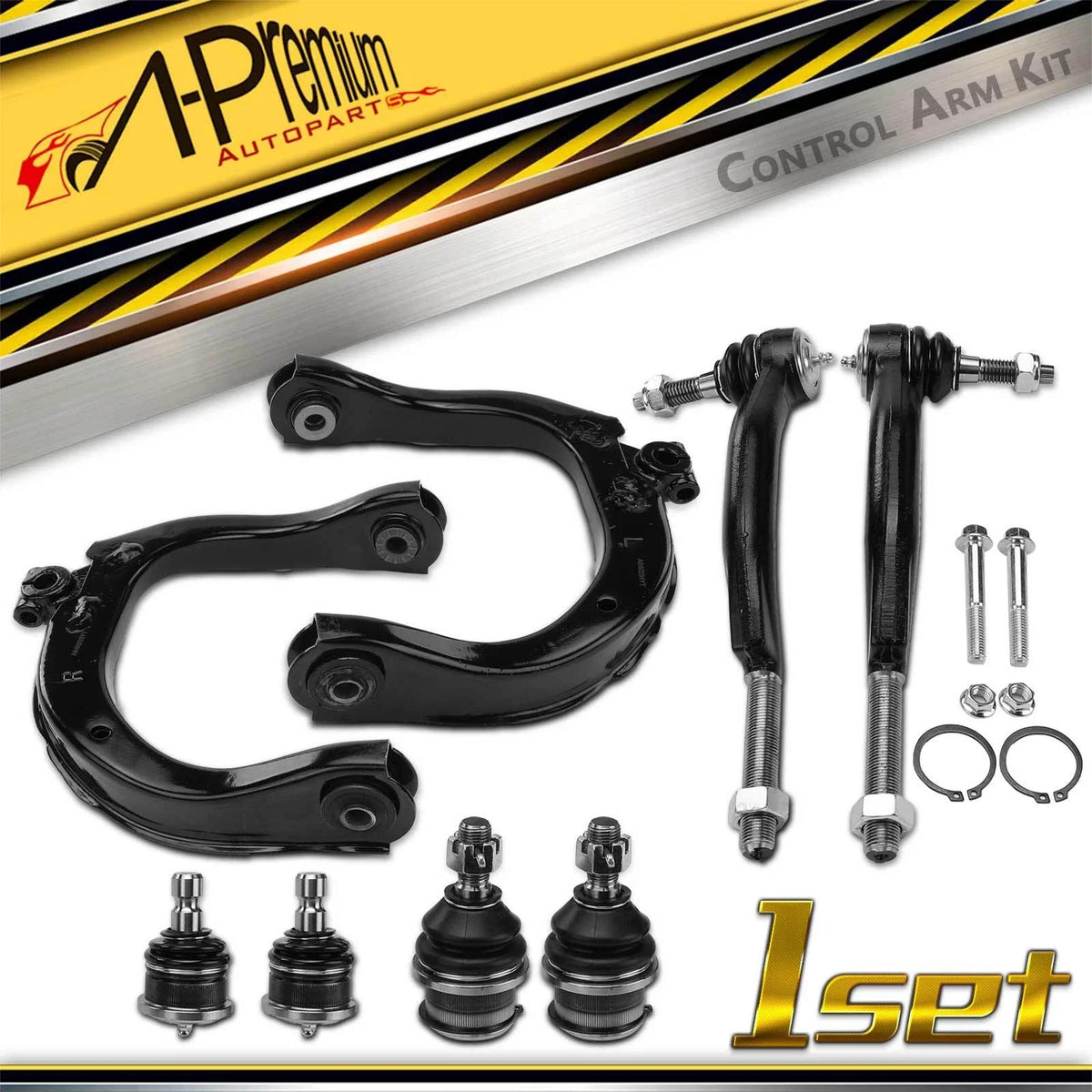 Set of 8 Front Upper Control Arm Tie Rod Ends for Chevy Trailblazer (2002–2009)