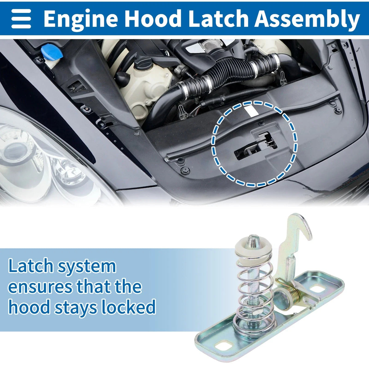 Hood Latch Assembly for Volkswagen Caddy MK1 (1982–1992) No. 1GD823507