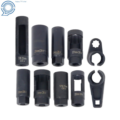 Oxygen Sensor & Oil Pressure Sending Unit Socket Tool Set - 10 Pieces