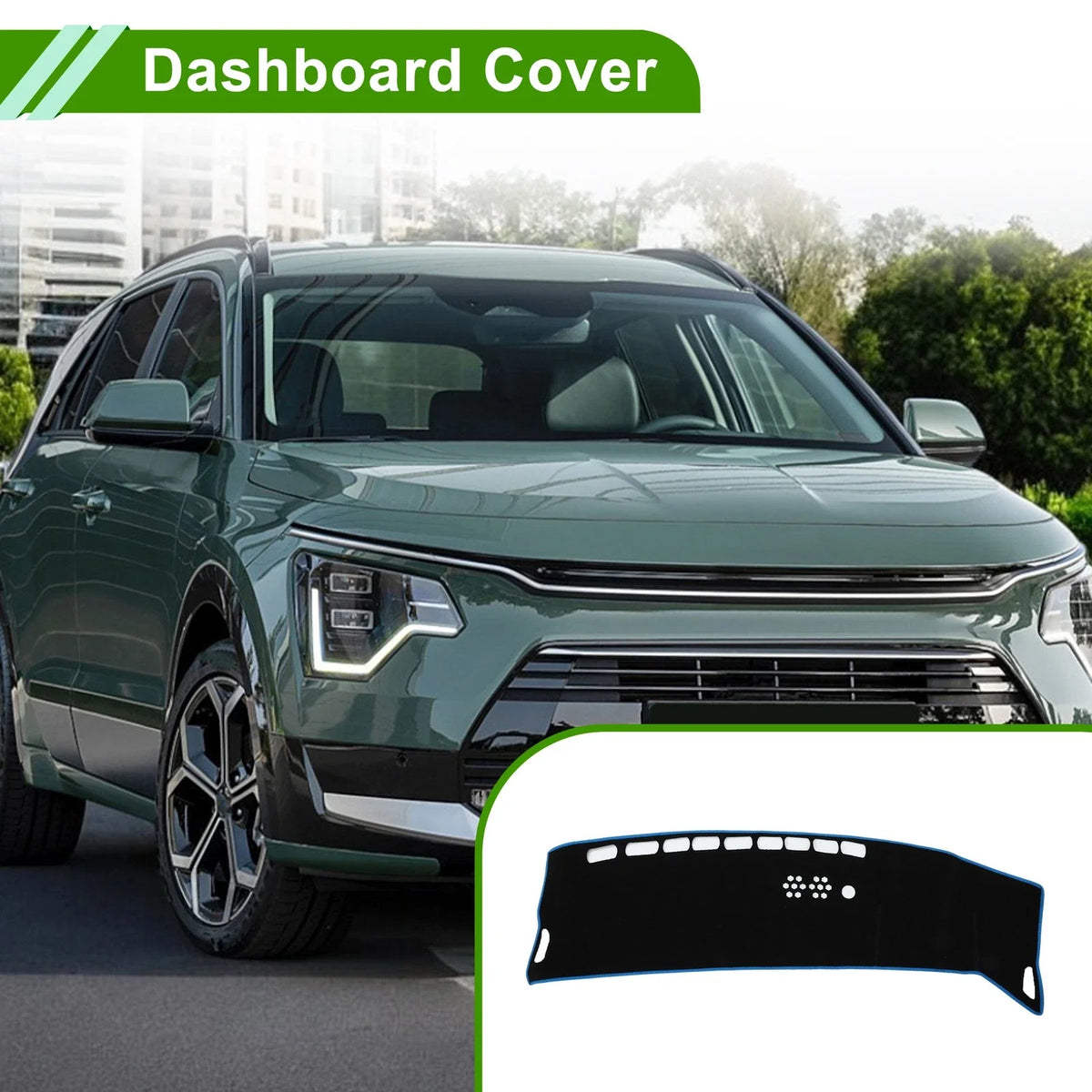 Dashboard Cover for Kia Niro (EV/PHEV/HEV) (2023–2025) Black Blue