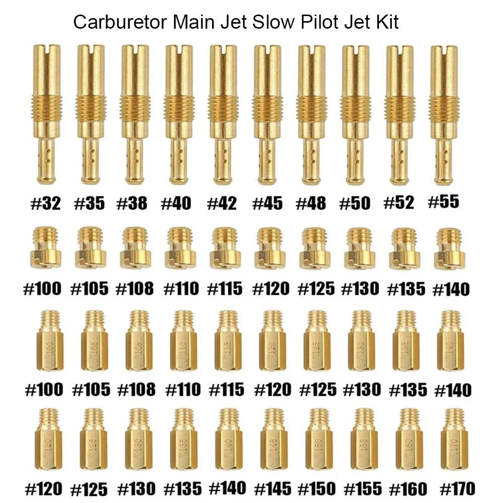 30Pcs Carburetor Main Jet & 10Pcs Slow Jet for PWK Keihin OKO CVK