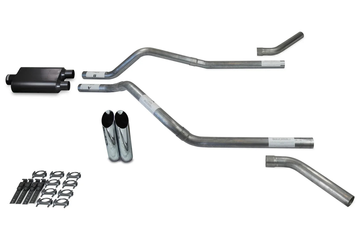 Exhaust Kit Dual 2.5" 2 Chamber Slash Tips for GMC Jimmy 2000-2004