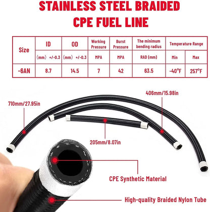 Fuel Pressure Regulator Kit 6AN Adjustable with AN6 Fitting