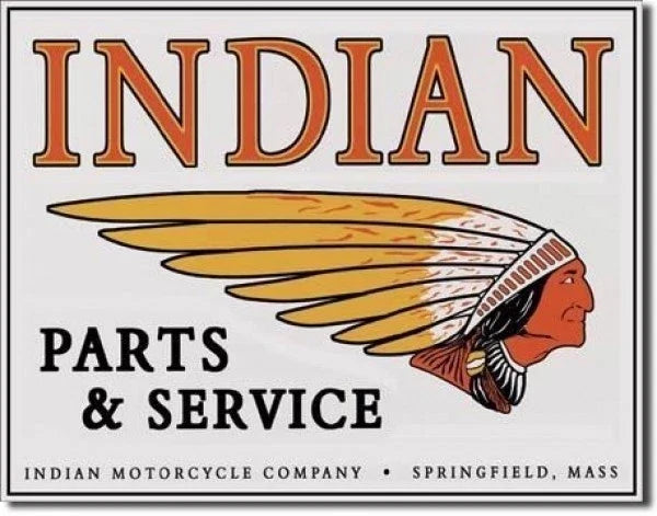 Vintage Replica Tin Metal Sign for Indian Motorcycle Parts & Service (583)