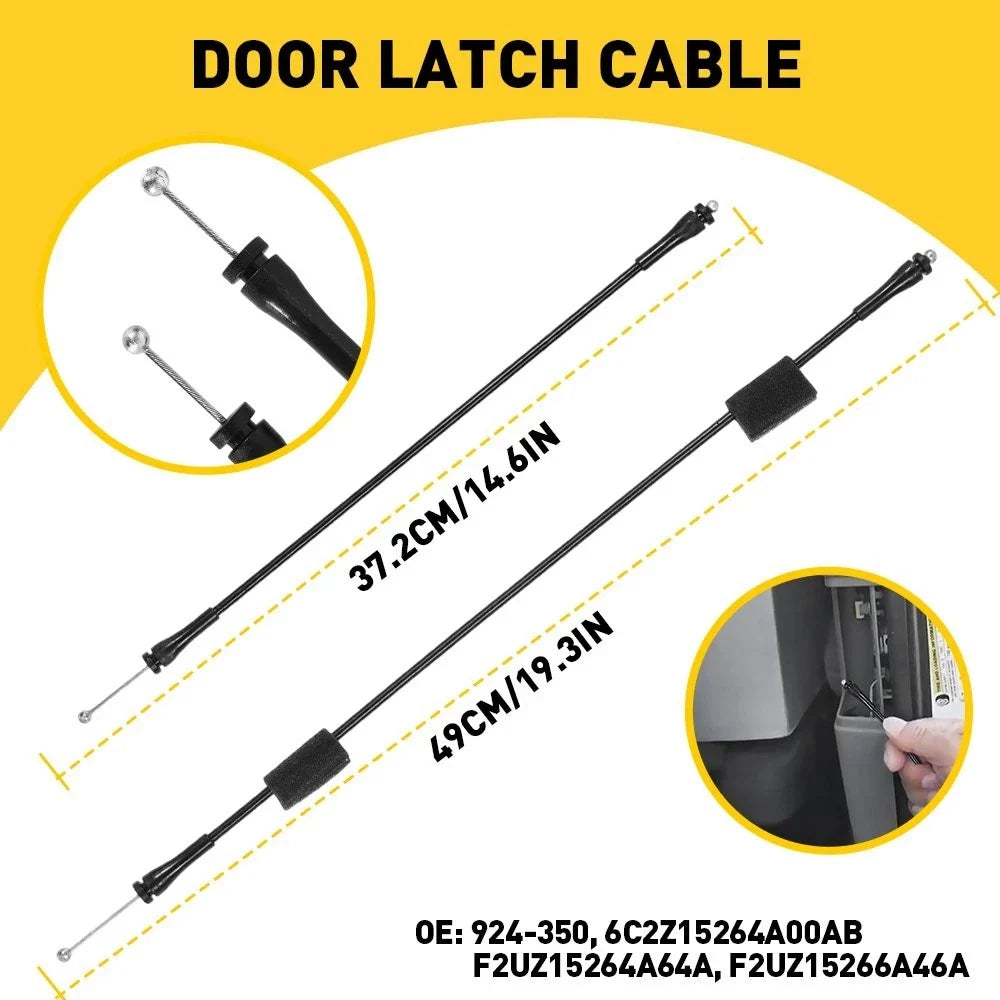 Rear Right Side Cargo Door Latch Cable & Rod for Ford E150 E250 E350 (1992–2014)