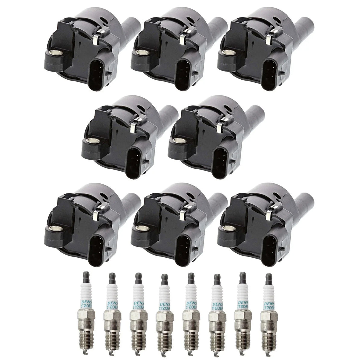 Set of 8 Denso Ignition Coils & Iridium Spark Plugs for Camaro Corvette