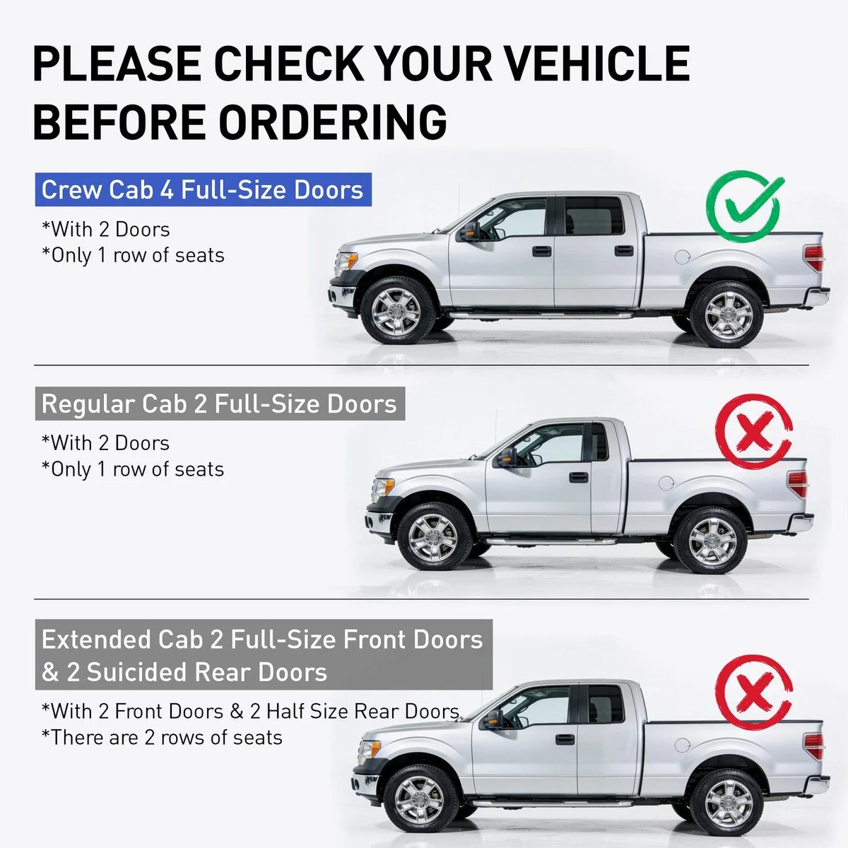 Steel Mid Frame Rail Rust Repair for Ford F150 (2004–2008) Crew Cab Short Bed