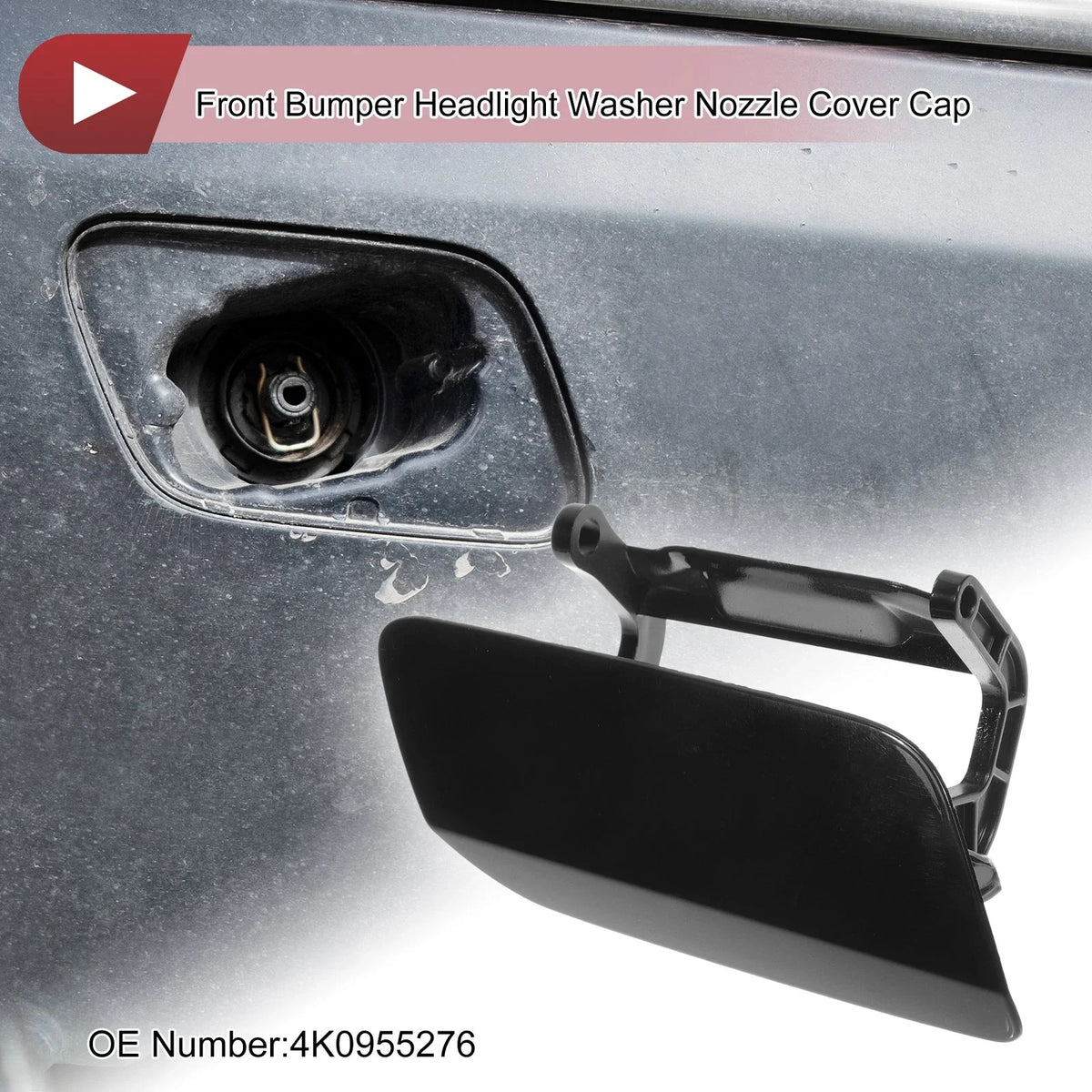 Front Right Washer Nozzle Cover Cap No. 4K0955276 for Audi A6 (2019–2024) Black